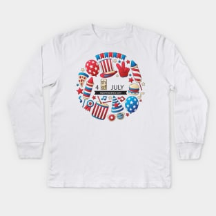 Independence Day 4th July Kids Long Sleeve T-Shirt